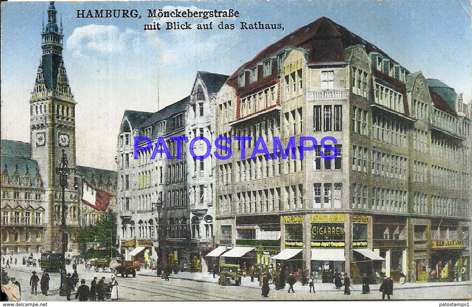 94082 GERMANY HAMBURG MÖNCKEBERGS STREET AND STREET TRAMWAY POSTAL POSTCARD - Autres & Non Classés