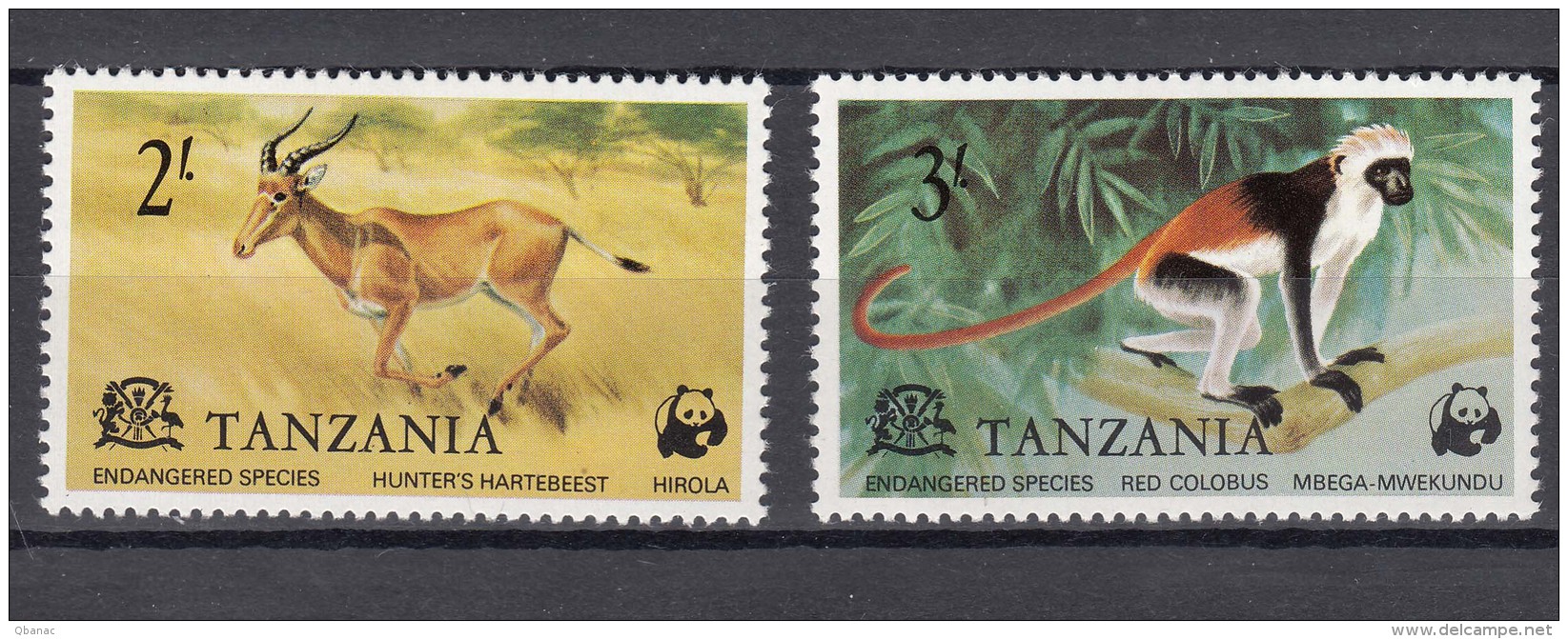 Tanzania 1977 Animals Mi#84,85 Mint Never Hinged - Tanzanie (1964-...)