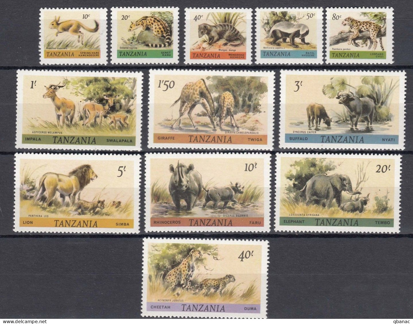 Tanzania 1980 Animals Short Set, Mint Never Hinged - Tanzanie (1964-...)