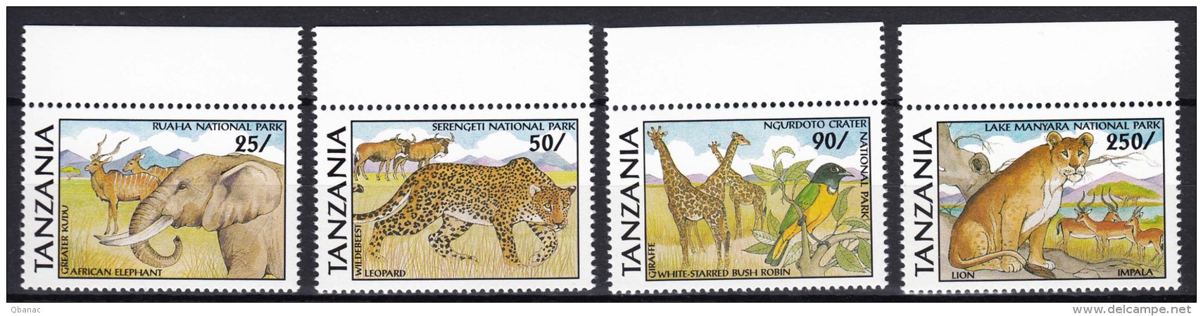 Tanzania 1991 Animals  Mi#885,887,888,889 Mint Never Hinged - Tanzanie (1964-...)