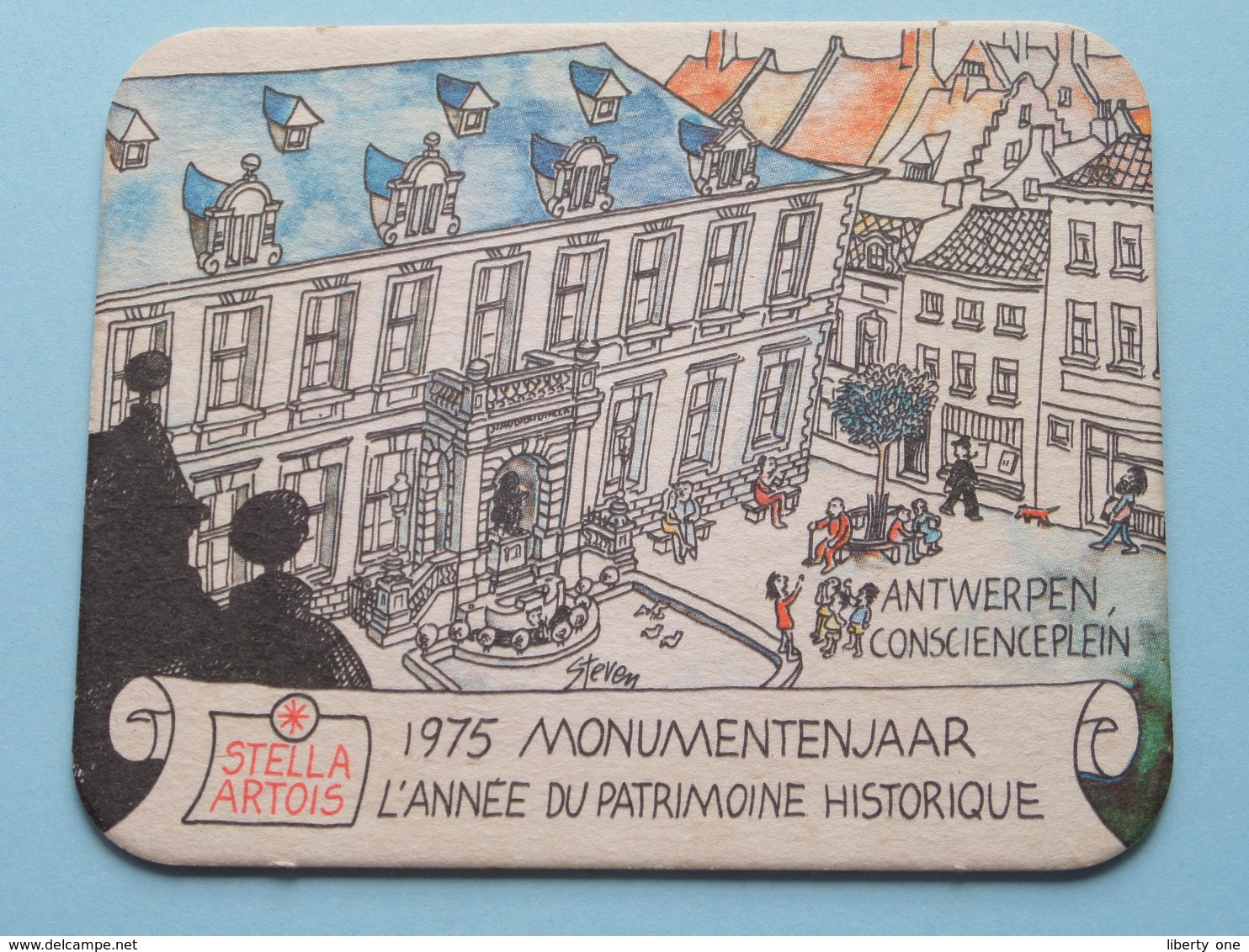 STELLA ARTOIS 1975 Monumentenjaar - L'Année Du Patrimoine Historique ANTWERPEN ( Sous Bock / Coaster / Onderlegger ) ! - Sous-bocks