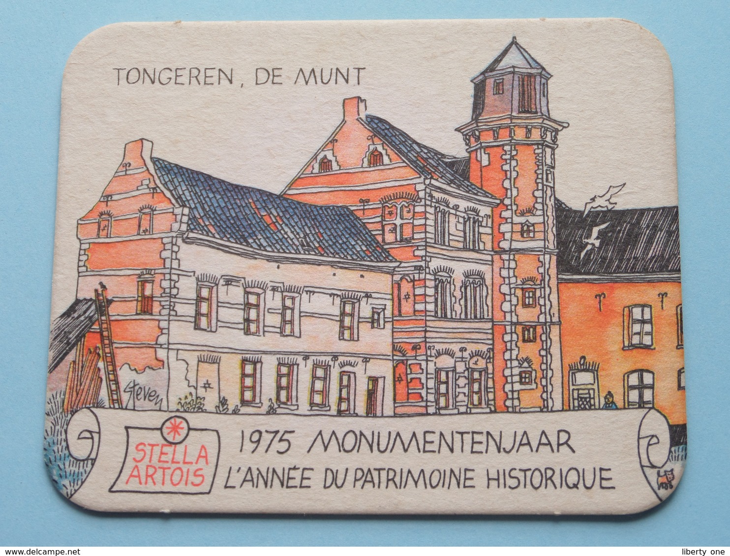 STELLA ARTOIS 1975 Monumentenjaar - L'Année Du Patrimoine Historique TONGEREN ( Sous Bock / Coaster / Onderlegger ) ! - Sous-bocks