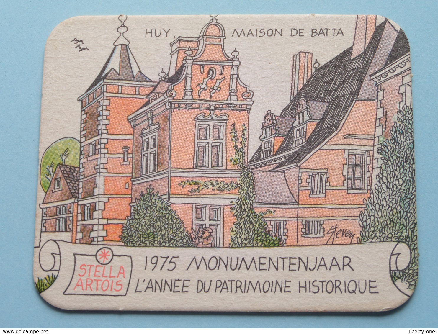 STELLA ARTOIS 1975 Monumentenjaar - L'Année Du Patrimoine Historique HUY ( Sous Bock / Coaster / Onderlegger ) !! - Sous-bocks