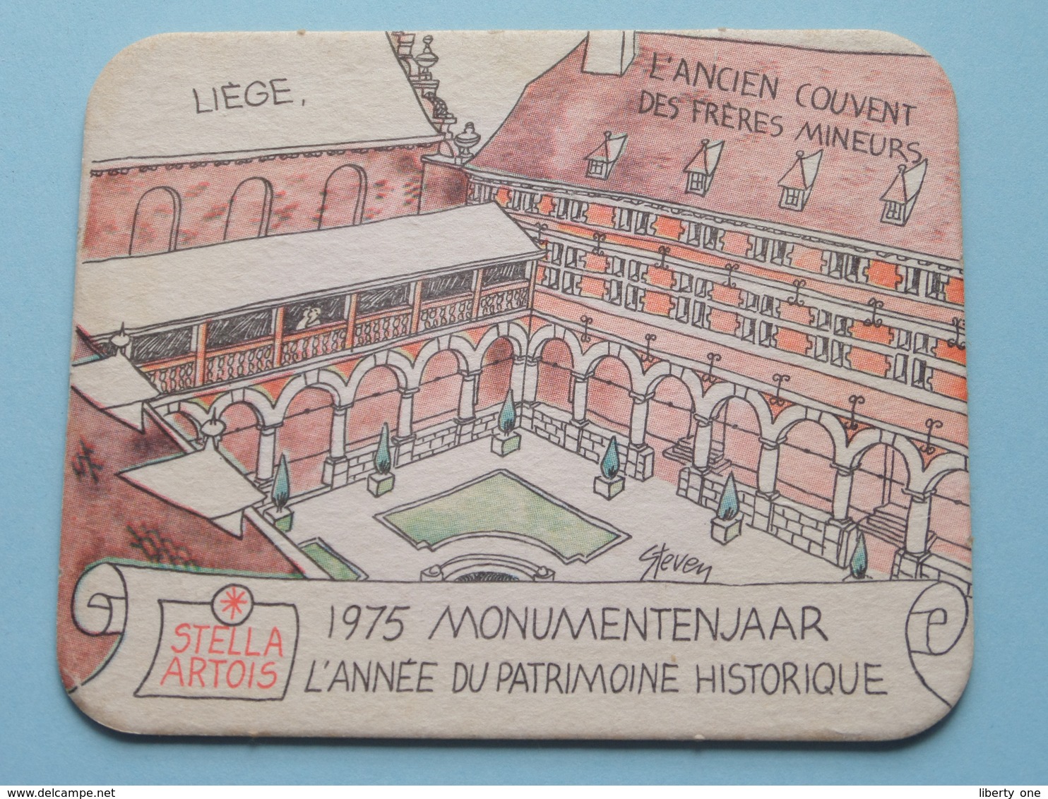 STELLA ARTOIS 1975 Monumentenjaar - L'Année Du Patrimoine Historique LIEGE Liège ( Sous Bock / Coaster / Onderlegger ) ! - Sous-bocks