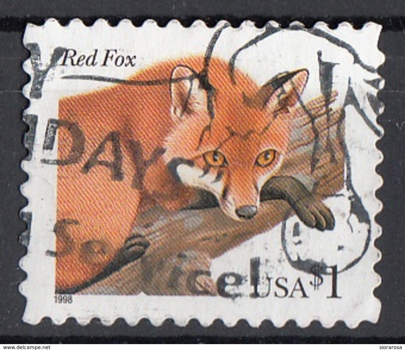 Stati Uniti 2002 Sc. 3036 Volpe Rossa - Red Fox Viaggiati Used USA  United States - Honden