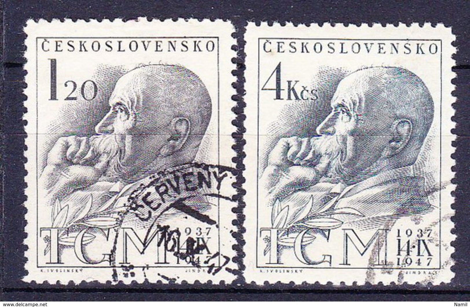 Tchécoslovaquie 1947 Mi 523-4 (Yv 453-4), Obliteré - Used Stamps