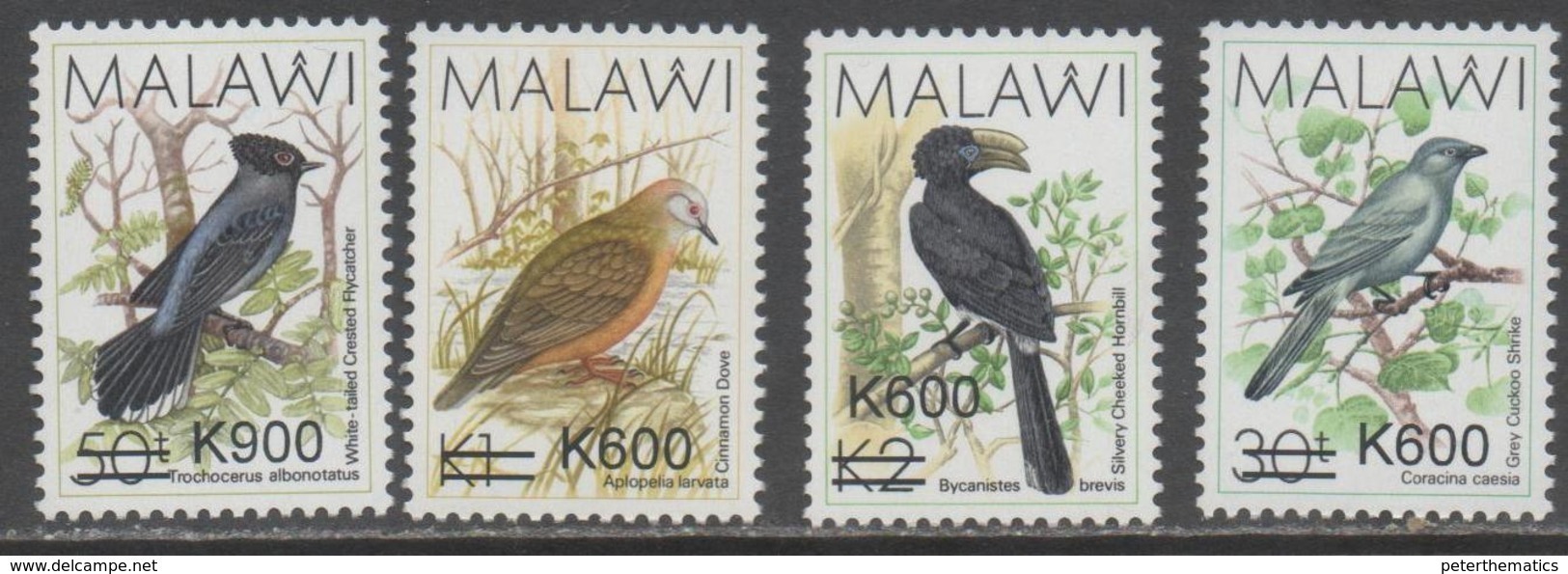 MALAWI, 2017, MNH, BIRDS, DEFINITIVES, OVERPRINTS, 4v, SCARCE - Other & Unclassified