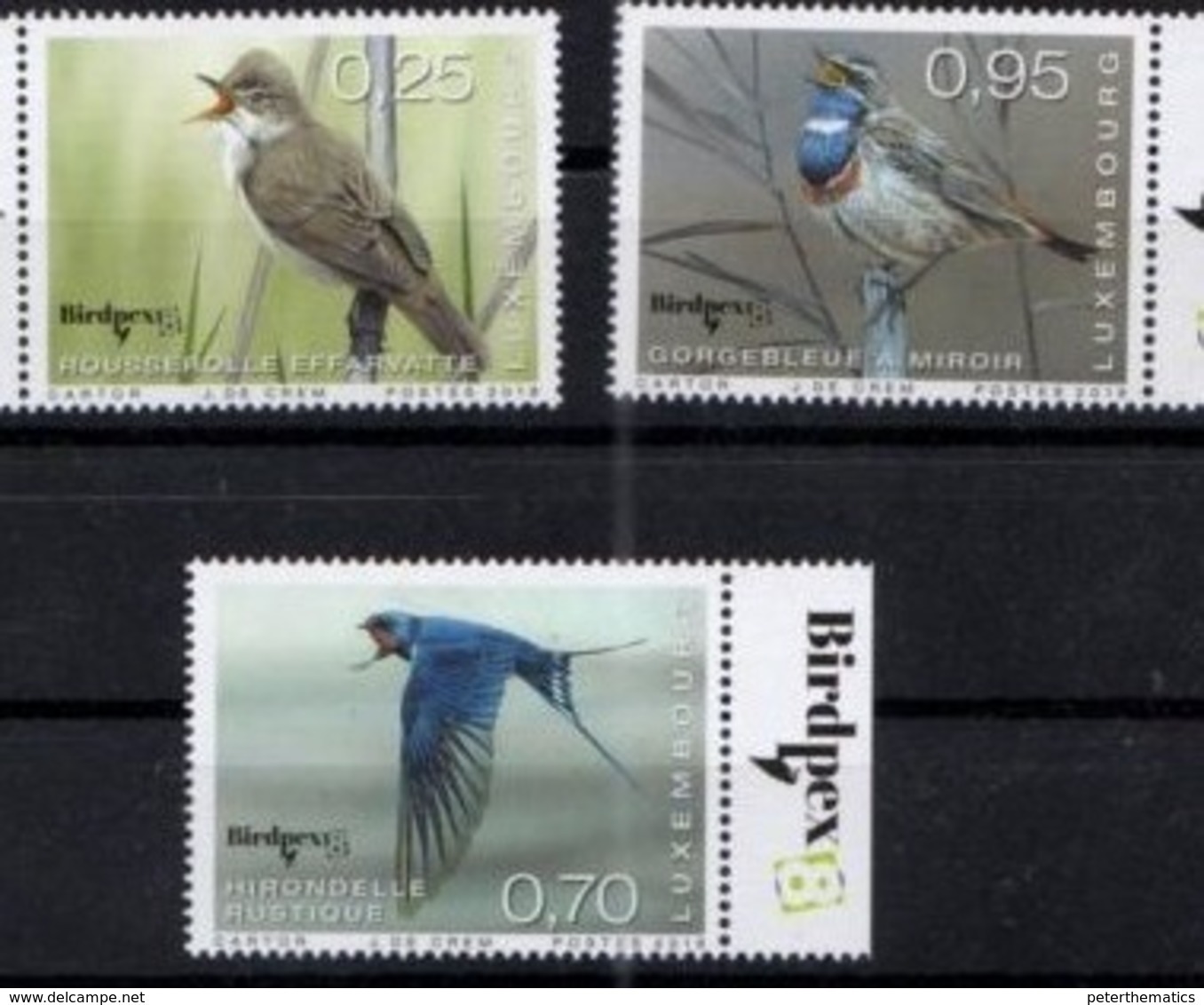 LUXEMBOURG , 2018, MNH, BIRDS, BIRDPEX, 3v - Other & Unclassified