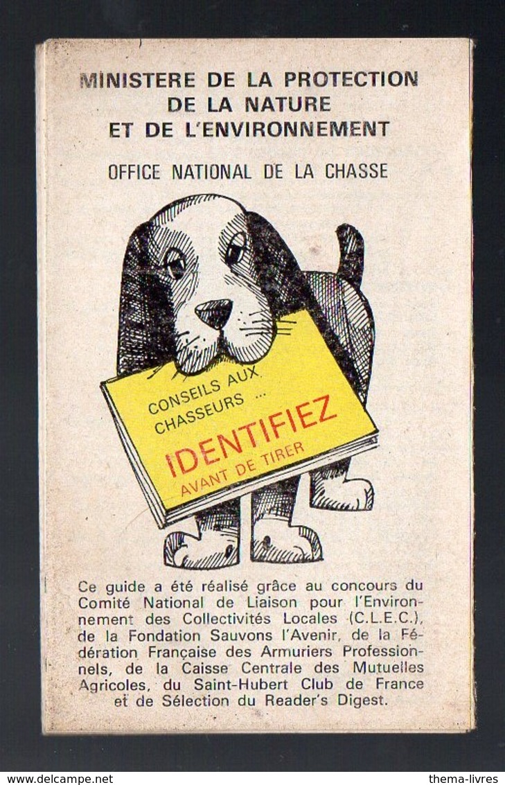 (chasse) Dépliant Couleurs  "identifiez Avant De Tirer"  (!!) Du Ministère De L'envirronement (PPP12683) - Sin Clasificación