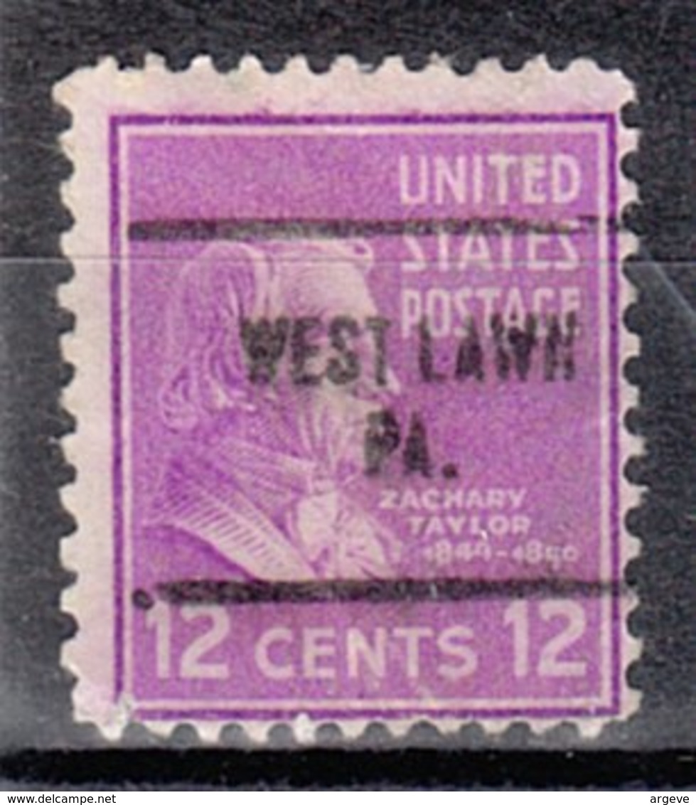 USA Precancel Vorausentwertung Preo, Locals Pennsylvania, West Lawn 704, Stamp Defect - Precancels