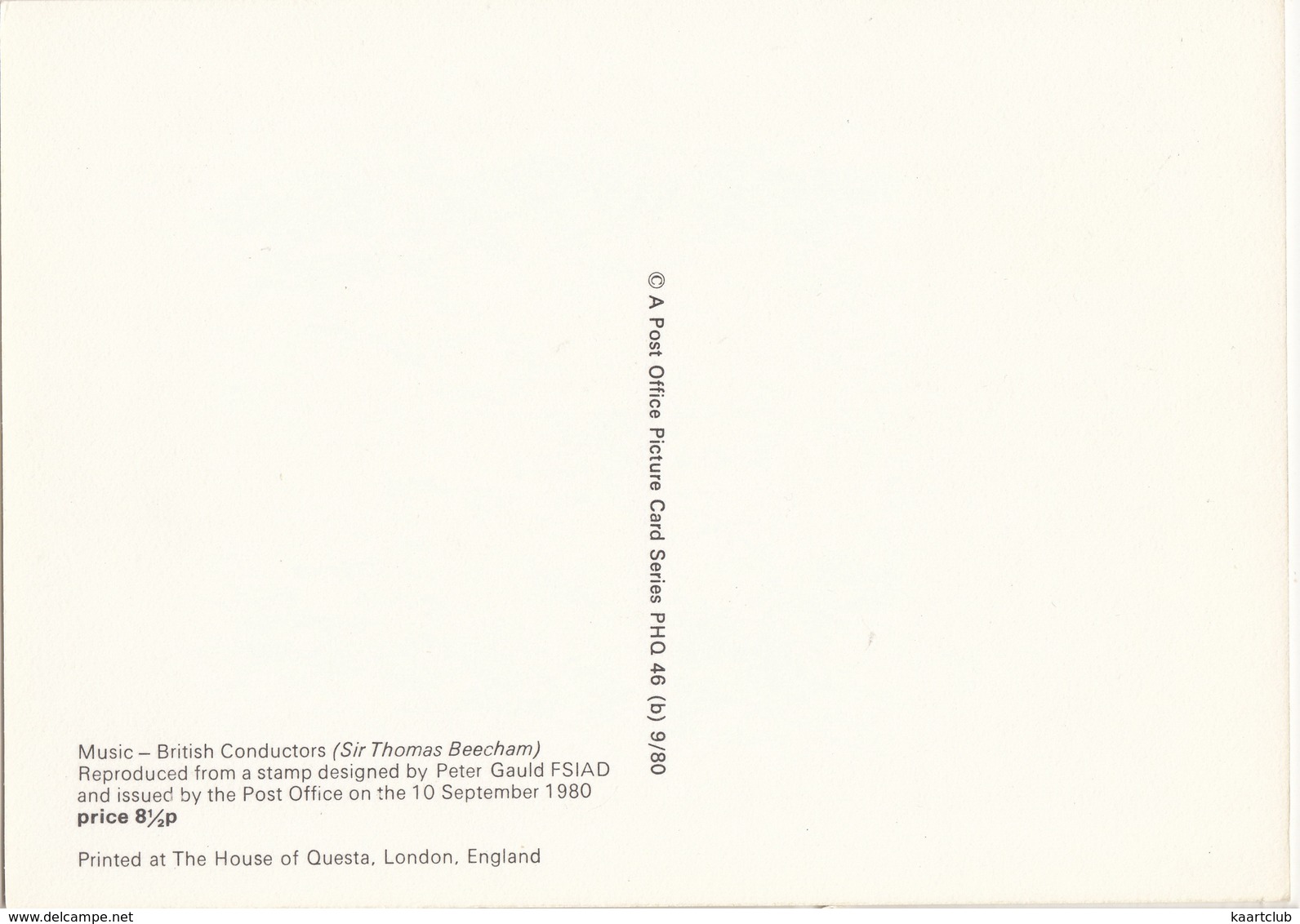 Sir Thomas Beecham - (13,5p Stamp) - Music - British Conductors - 1980 - (U.K.) - Postzegels (afbeeldingen)