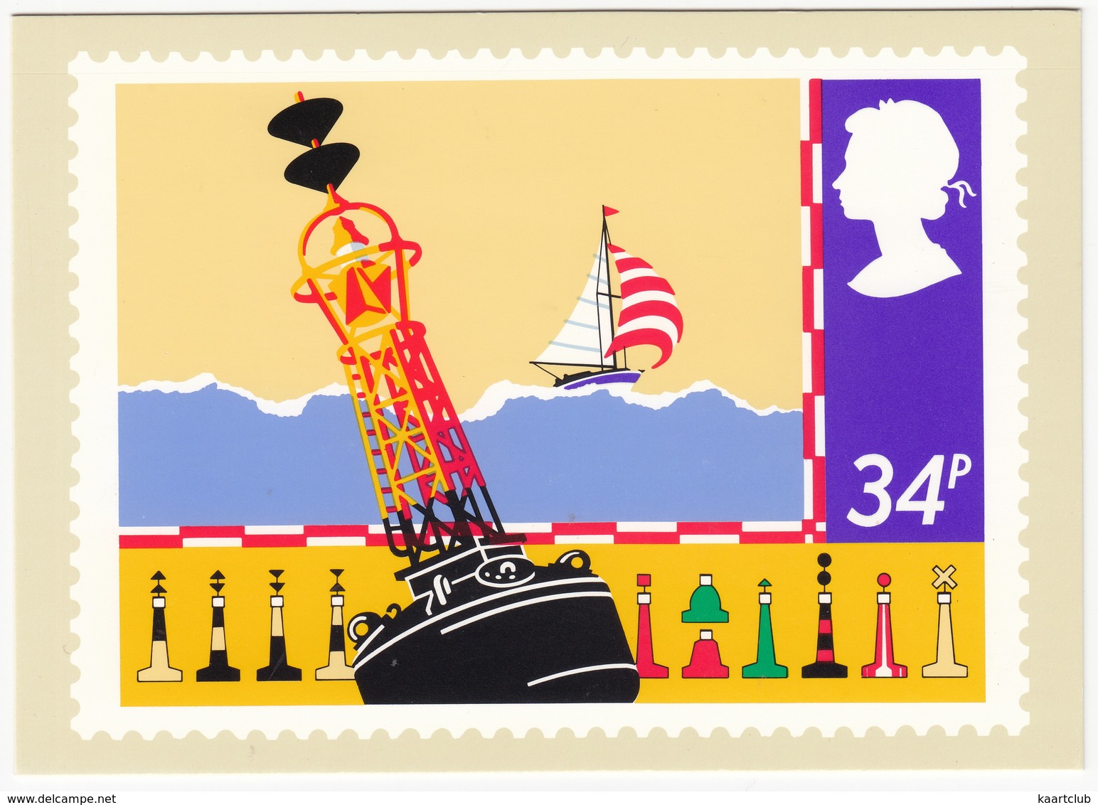 Buoy - (34p Stamp) - Safety On Sea - 1985 - (U.K.) - Francobolli (rappresentazioni)