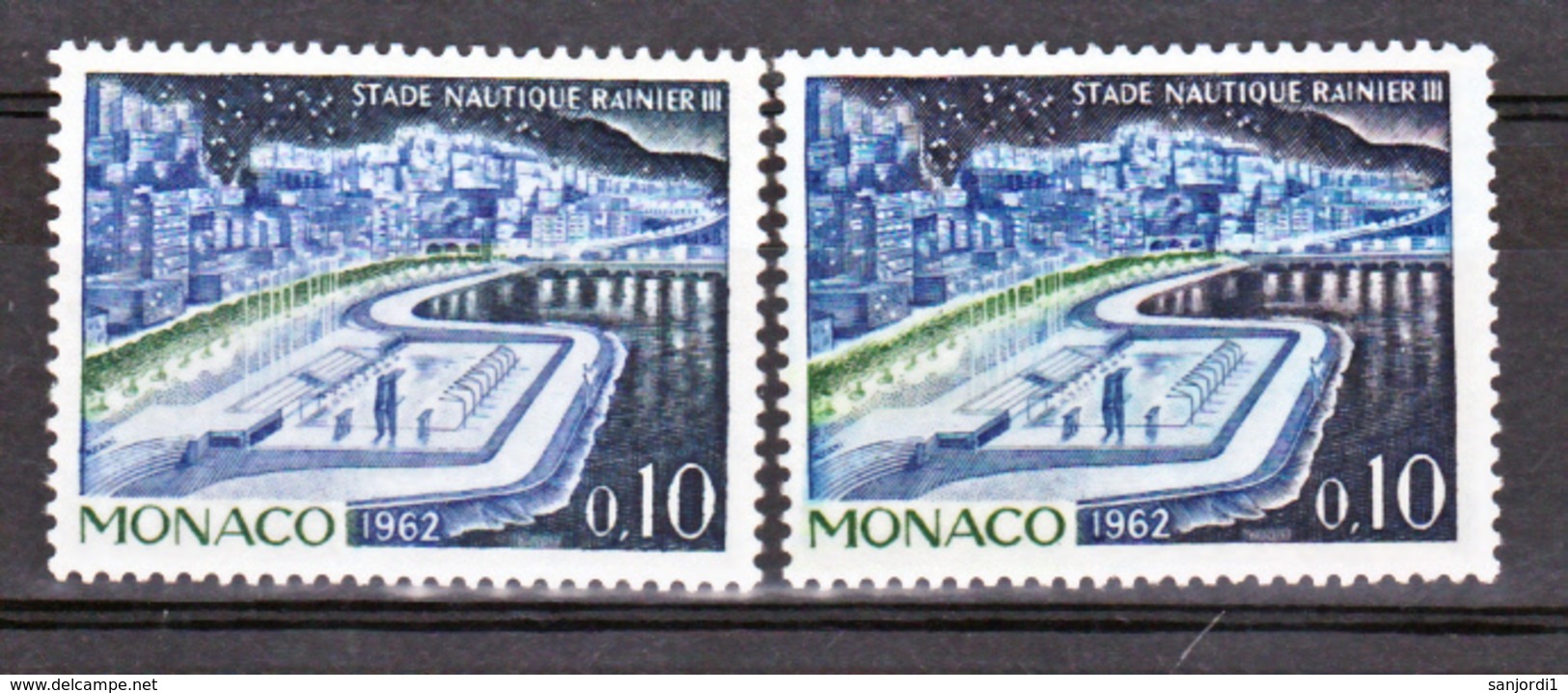 Monaco  539A  Variété Bleu Et Violet Foncé Stade Nautique Neuf ** TB MNH Sin Charnela - Variétés