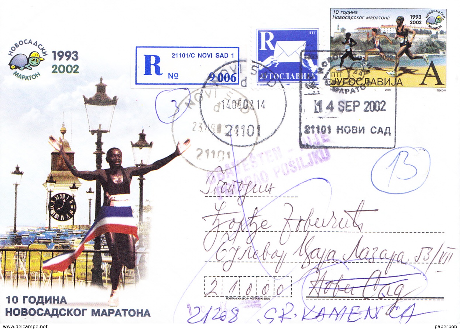 REGISTERED PS MARATHON READDRESSED - Postal Stationery