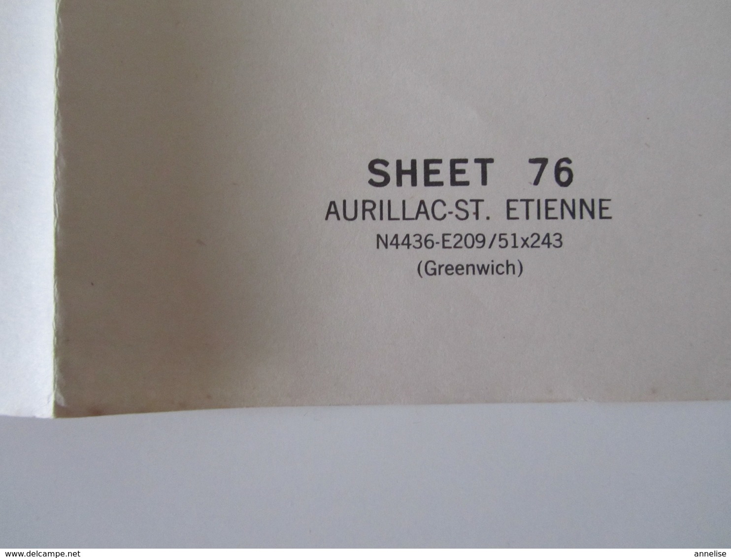 Carte Routière War Office N°76 Michelin 1943 WW2 Aurillac - St-Etienne - 1939-45