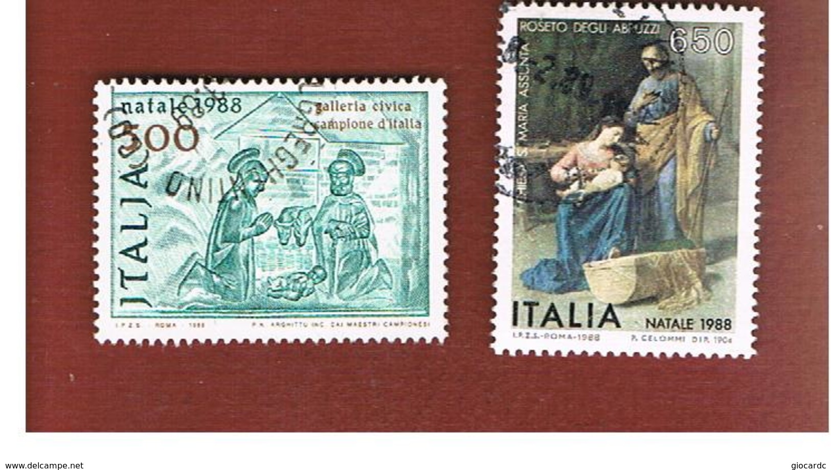 ITALIA REPUBBLICA  - UNIF. 1869.1871          -      1988    NATALE          -      USATO - 1981-90: Usados