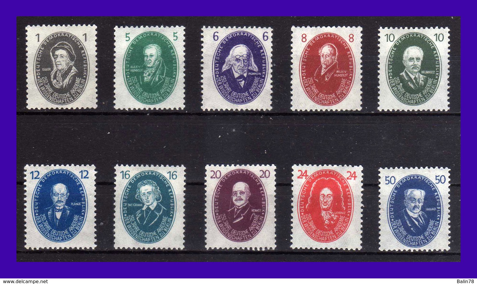 1950 - Alemania - DDR - Sc. 58 / 67 - MLH - AL- 158 - 04.jpg - Unused Stamps