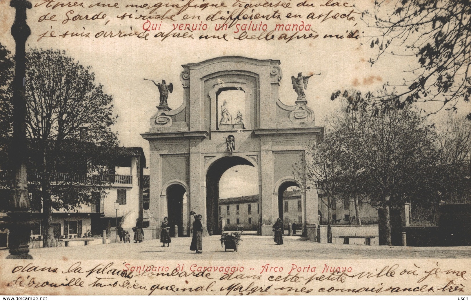 ITALIA - ITALY - LOMBARDIA - CARAVAGGIO, Dantuario Di Caravaggio, Arco Porta Nuova - 1906 - Autres & Non Classés