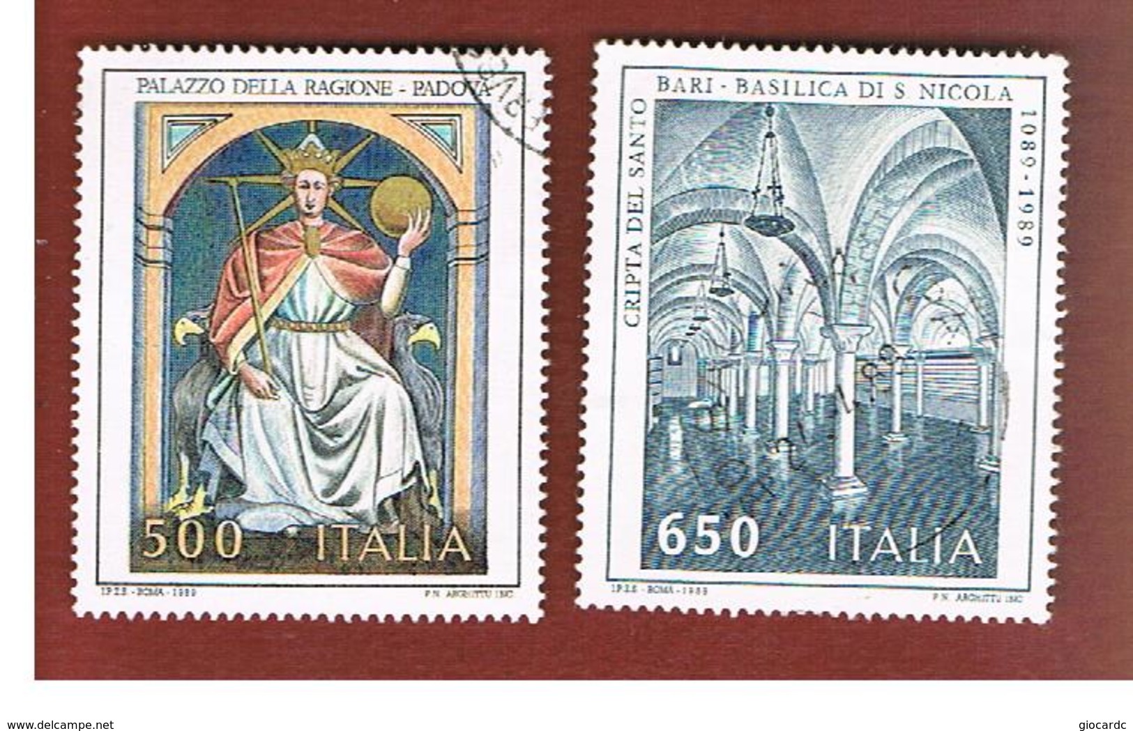 ITALIA REPUBBLICA  - SASS. 1858.1859    -      1989     ARTE ITALIANA   -      USATO - 1981-90: Oblitérés