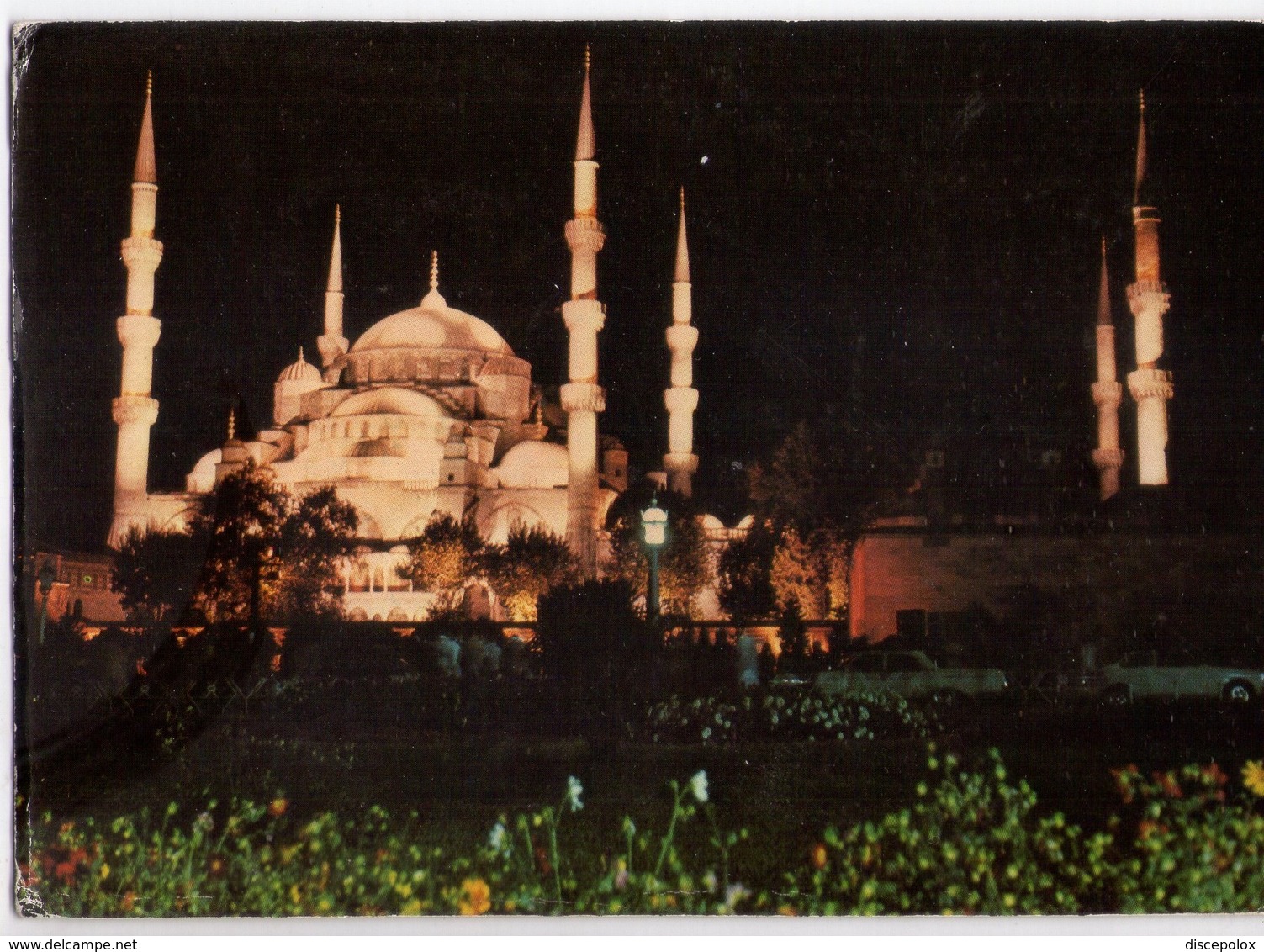 U2694 Postcard: ISTANBUL, SULTANAHMET CAMII - MOSQUE, MOSQUEE, MOSCHEA - NUIT NOCTURNE NOTTURNO_ WRITED - Turchia