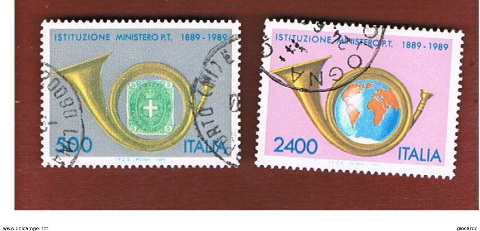 ITALIA REPUBBLICA  - SASS. 1873.1874    -      1989    MINISTERO POSTE  -      USATO - 1981-90: Usados