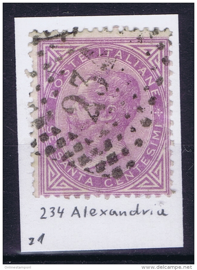 Italy Sa 21 With Cancel 234 Alexandria Alessandria - Afgestempeld