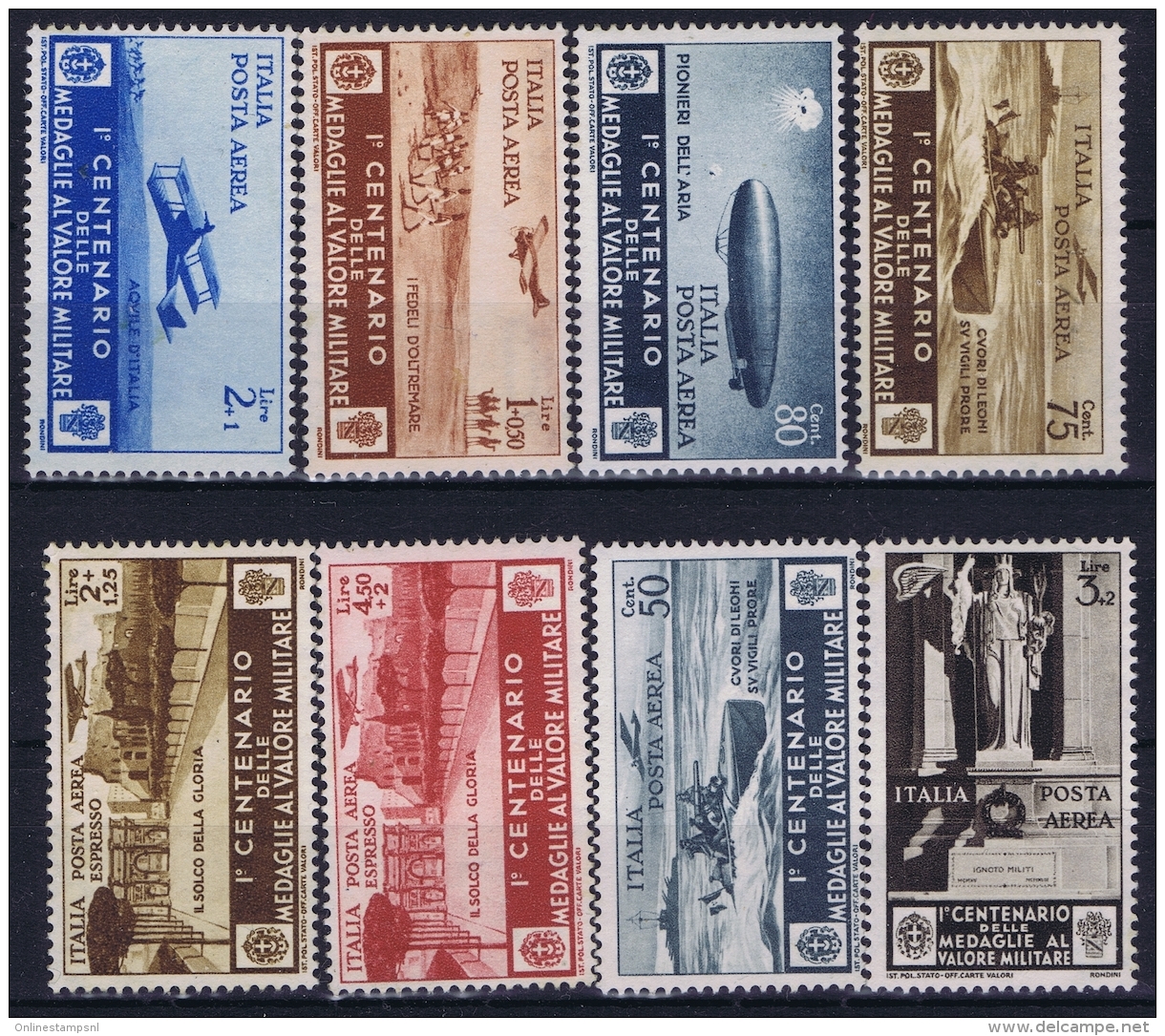 Italy Sa  A75 - A82  Mi 506 - 513  Postfrisch/neuf Sans Charniere /MNH/** But REGUMMED Part Set - Poste Aérienne