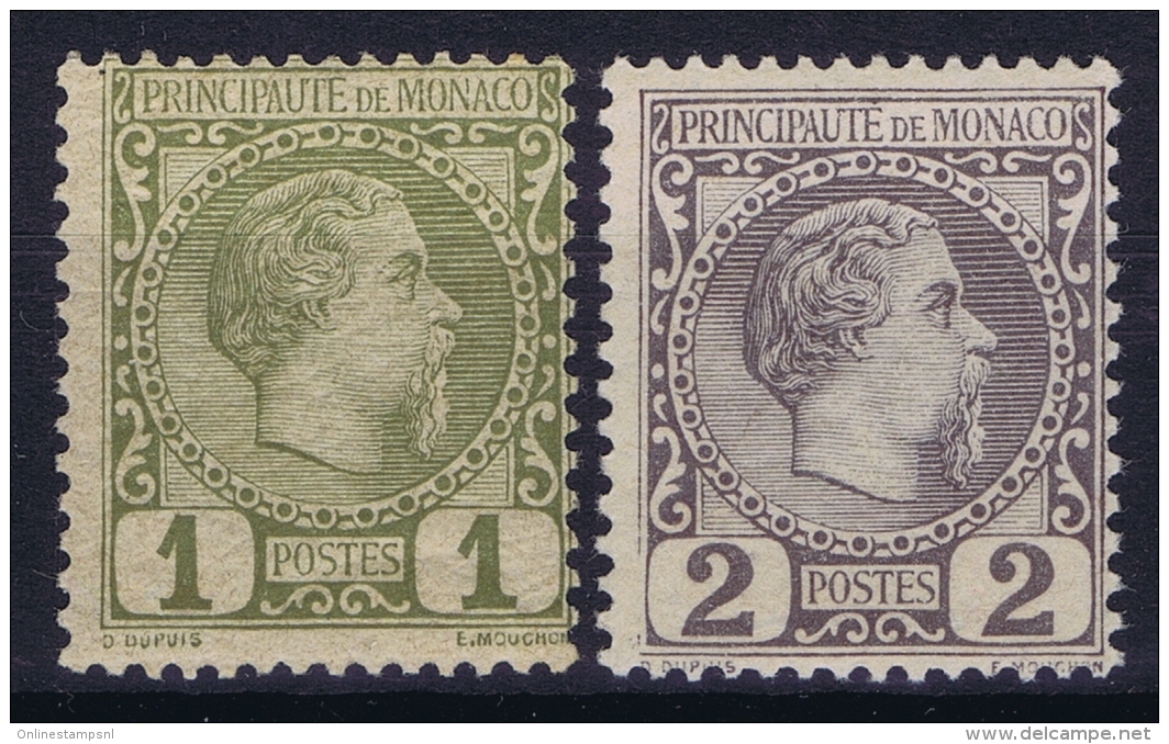 Monaco:  Yv 1 + 2 Postfrisch/neuf Sans Charniere /MNH/** - Neufs