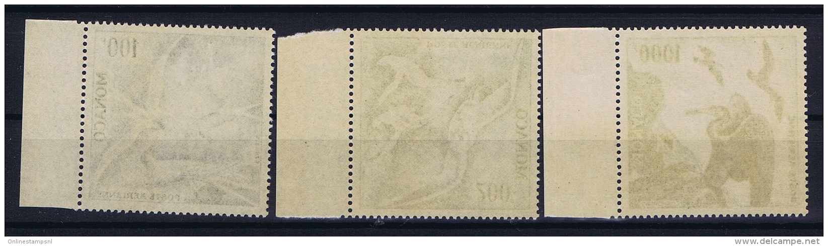 Monaco:  Airmail Yv A66 - A68  Mi  502B - 504B Postfrisch/neuf Sans Charniere /MNH/**  1957  Perfo K13 - Airmail