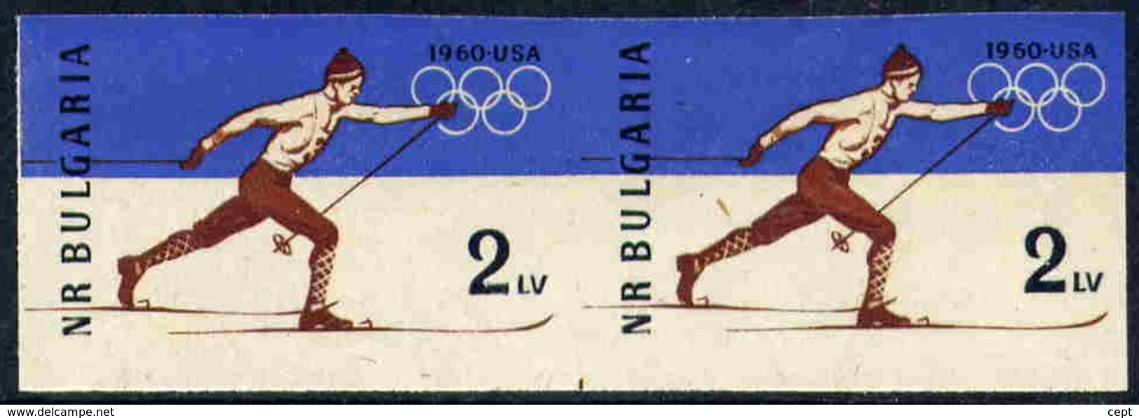 Ski-running - Bulgaria / Bulgarie 1960 - 2 Stamps  Imperforate MNH** - Inverno1960: Squaw Valley