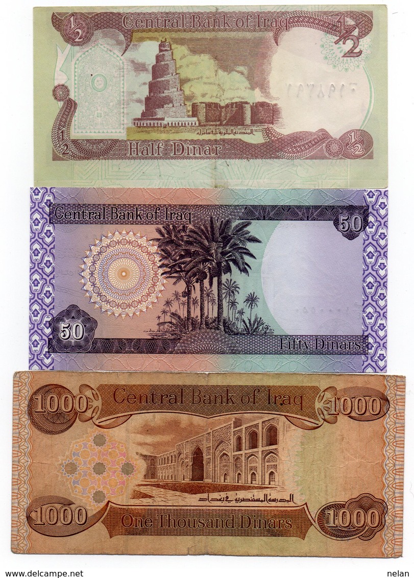 IRAQ-LOTTO 3 BANCONOTE UNC-VF - Iraq