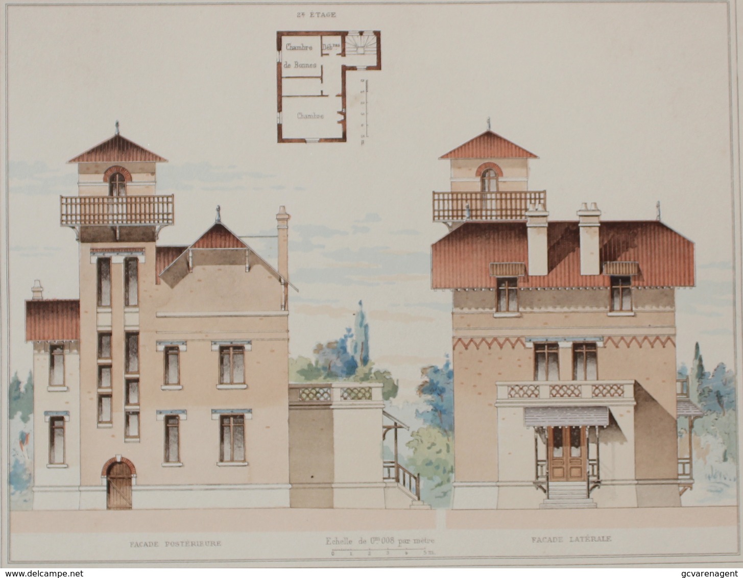 PLANCE ARCHITECTURE L'HABITATION PRATIQUE 38.5X31.5 CM - MAISON A LA CELLE ST CLOUD   - ARCH= M.BLANCHE_ 2 SCANS - Architecture