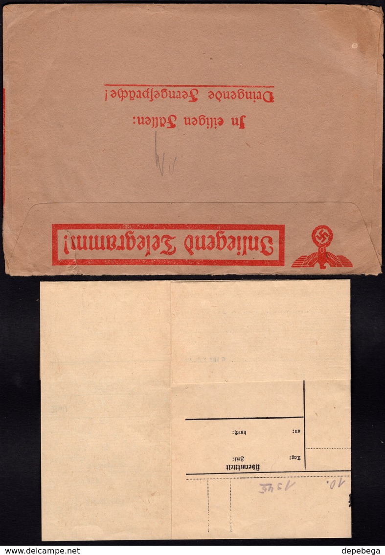 Germany - WW2, NS Jnliegend Telegramm Brief (C 187 B Din C6), 1941. - Briefe U. Dokumente