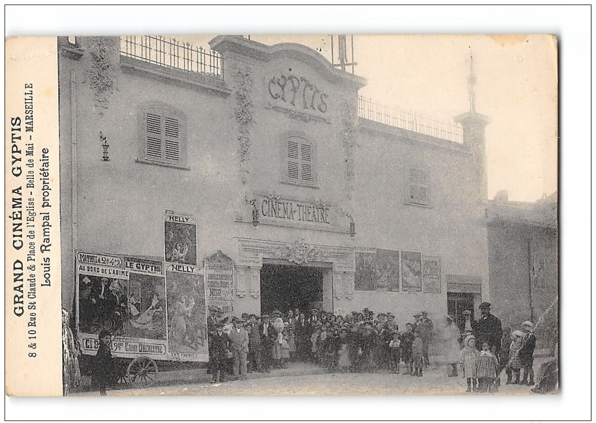 CPA 13 Marseille 8.10 Rue Saint Claude Et Place De L'église Belle De Mai Louis Rampal Propriétaire Cinema Gyptis - Non Classificati