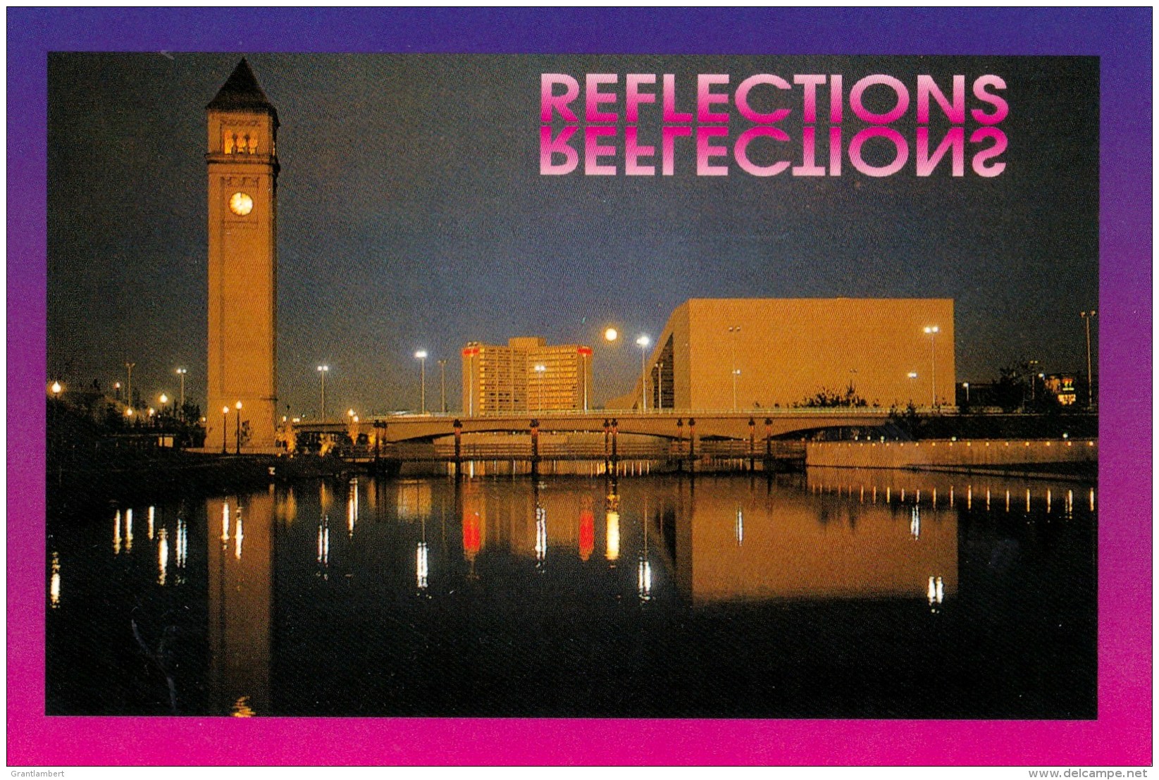 Reflections With Great Northern Clock Tower And Opera House, Spokane, Washington, USA Unused - Spokane