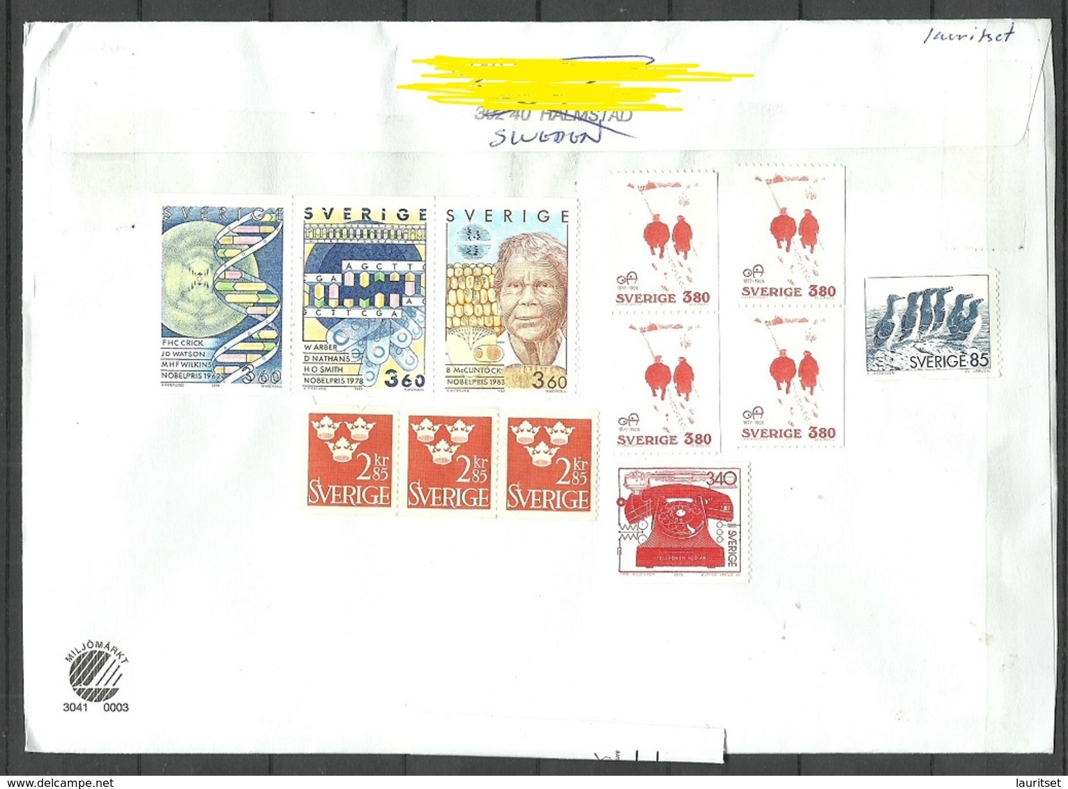 SCHWEDEN Sweden 2018 Registered Cover To Estonia Stamps Remained Unused (not Canceled) - Brieven En Documenten
