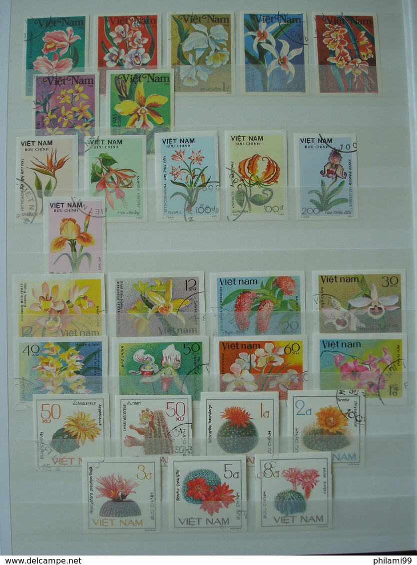 VIETNAM FLOWERS 11 IMPERFORATED SETS 3 SCANS / USED - Vietnam