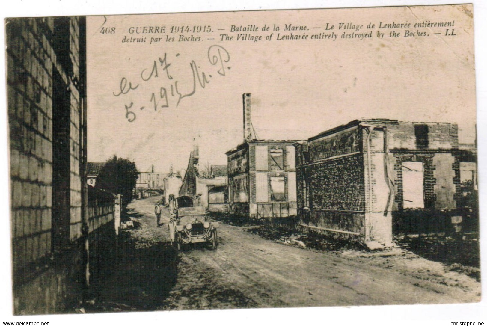 CPA Guerre 1914-1915, Bataille De MArne, La Village De Lenharée Entièrement Détroit (pk44736) - Autres & Non Classés