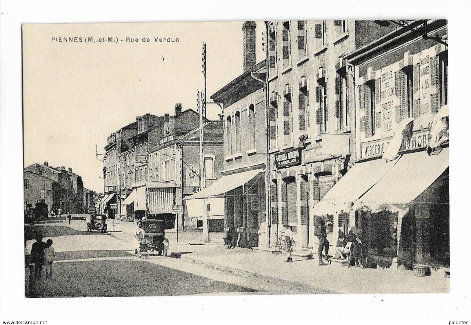 54 - Lot De 2 Cpa De PIENNES - Route De Baroncourt Et Hôtel Terminus Et Rue De Verdun. - Other & Unclassified