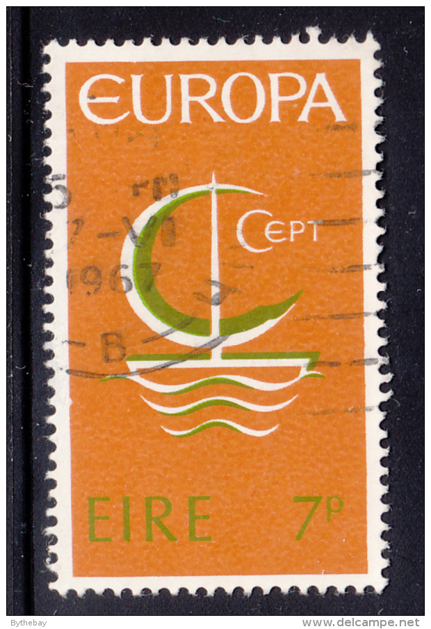 Ireland 1966 Used Scott #216 7p Symbolic Sailboat EUROPA - Oblitérés