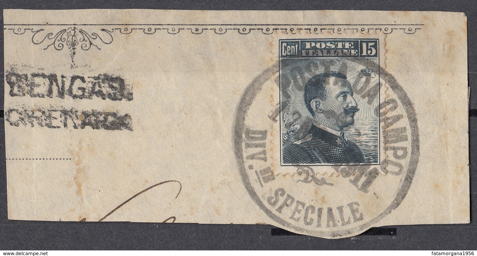 ITALIA - 1911 - Yvert 82 , Obliterato Con Bell'annullo Militare, Su Frammento Di Busta. - Posta Militare (PM)