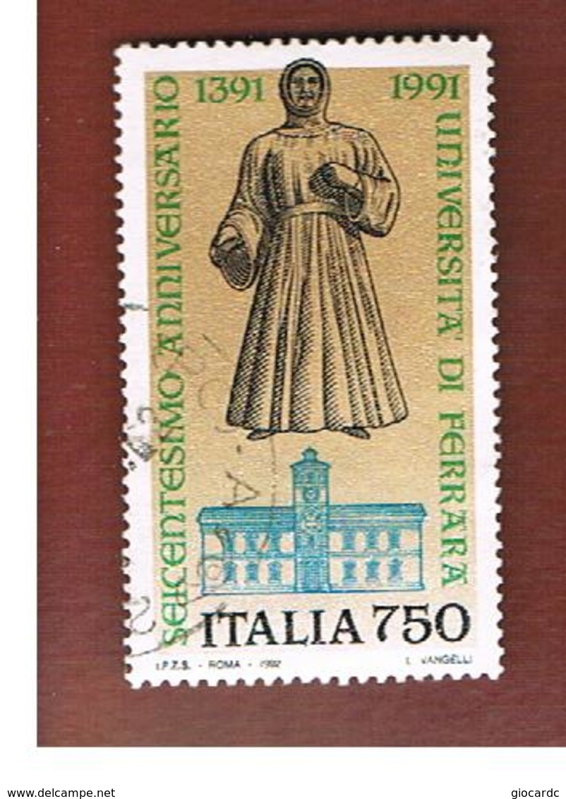 ITALIA REPUBBLICA  - SASS. 1985     -      1992  UNIVERSITA' DI NAPOLI   -      USATO - 1991-00: Usati