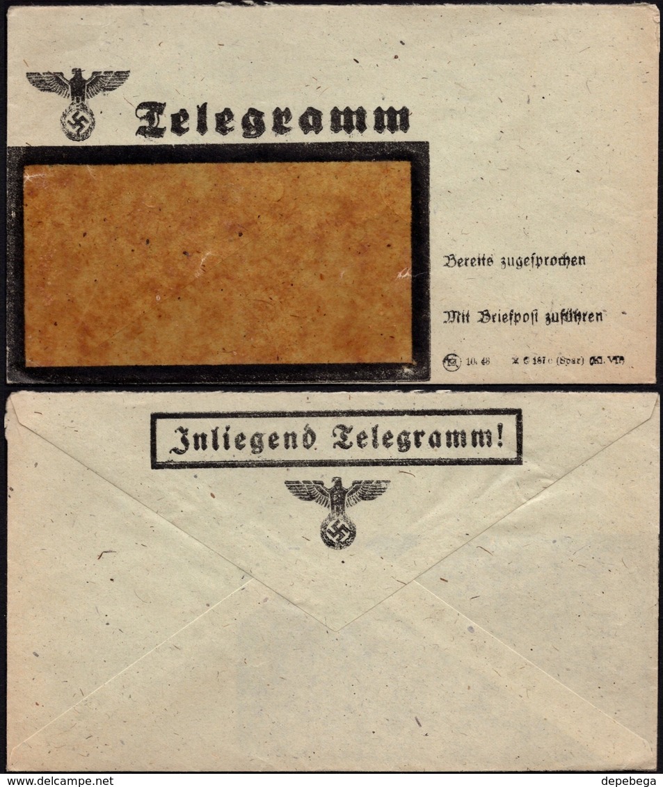 WW2, NS Jnliegend Telegramm (XC 187 B Spar K1 VII) 1940's. - Briefe U. Dokumente