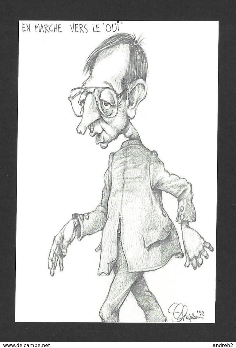 POLITIQUE DU QUÉBEC - CARICATURE DE SERGE CHAPLEAU - ROBERT BOURASSA UN GARS QUI ALLAIT 2 DIRECTIONS À LA FOIS - Persönlichkeiten