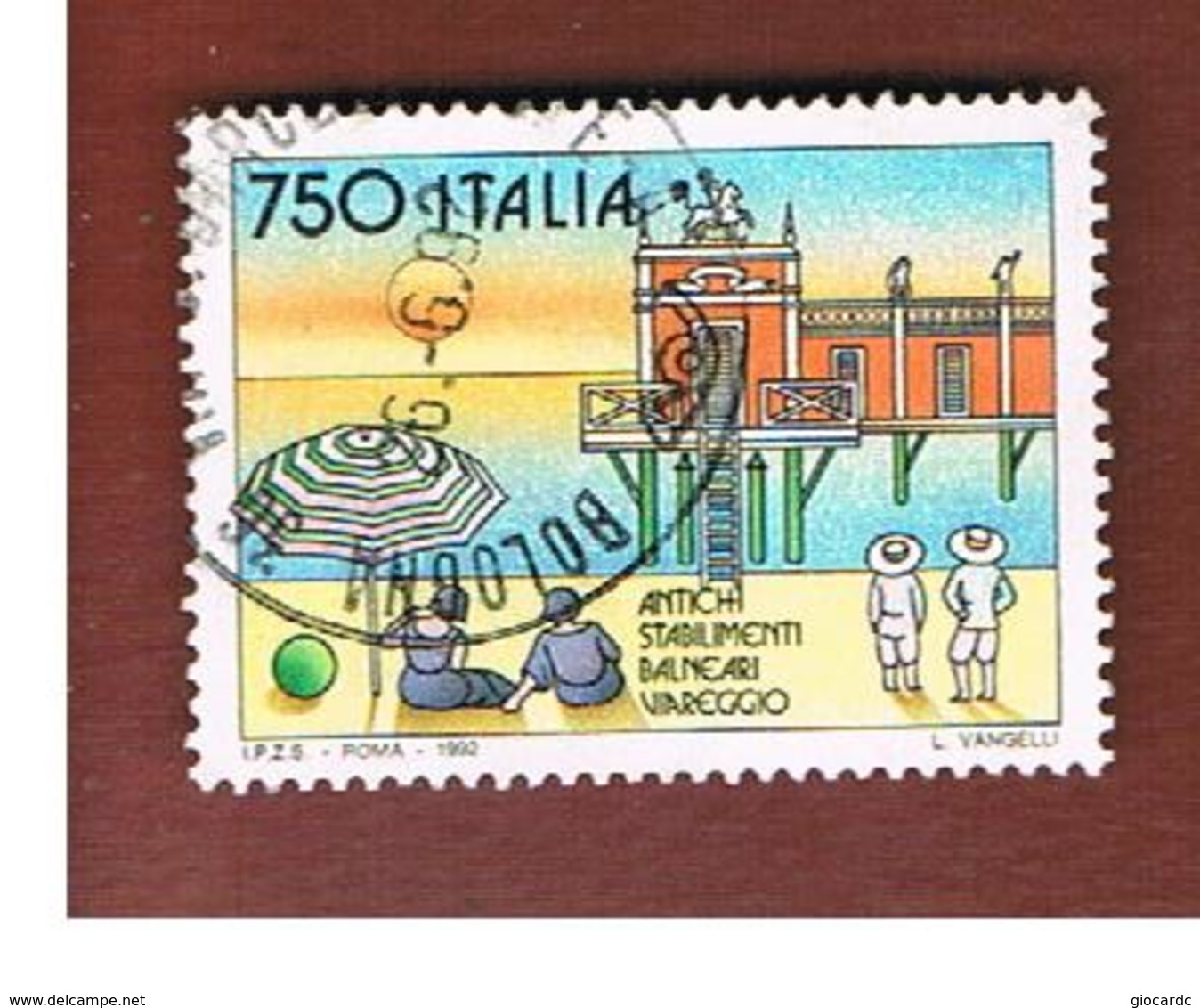 ITALIA REPUBBLICA  - SASS. 2015      -      1992  VIAREGGIO  -      USATO - 1991-00: Usados