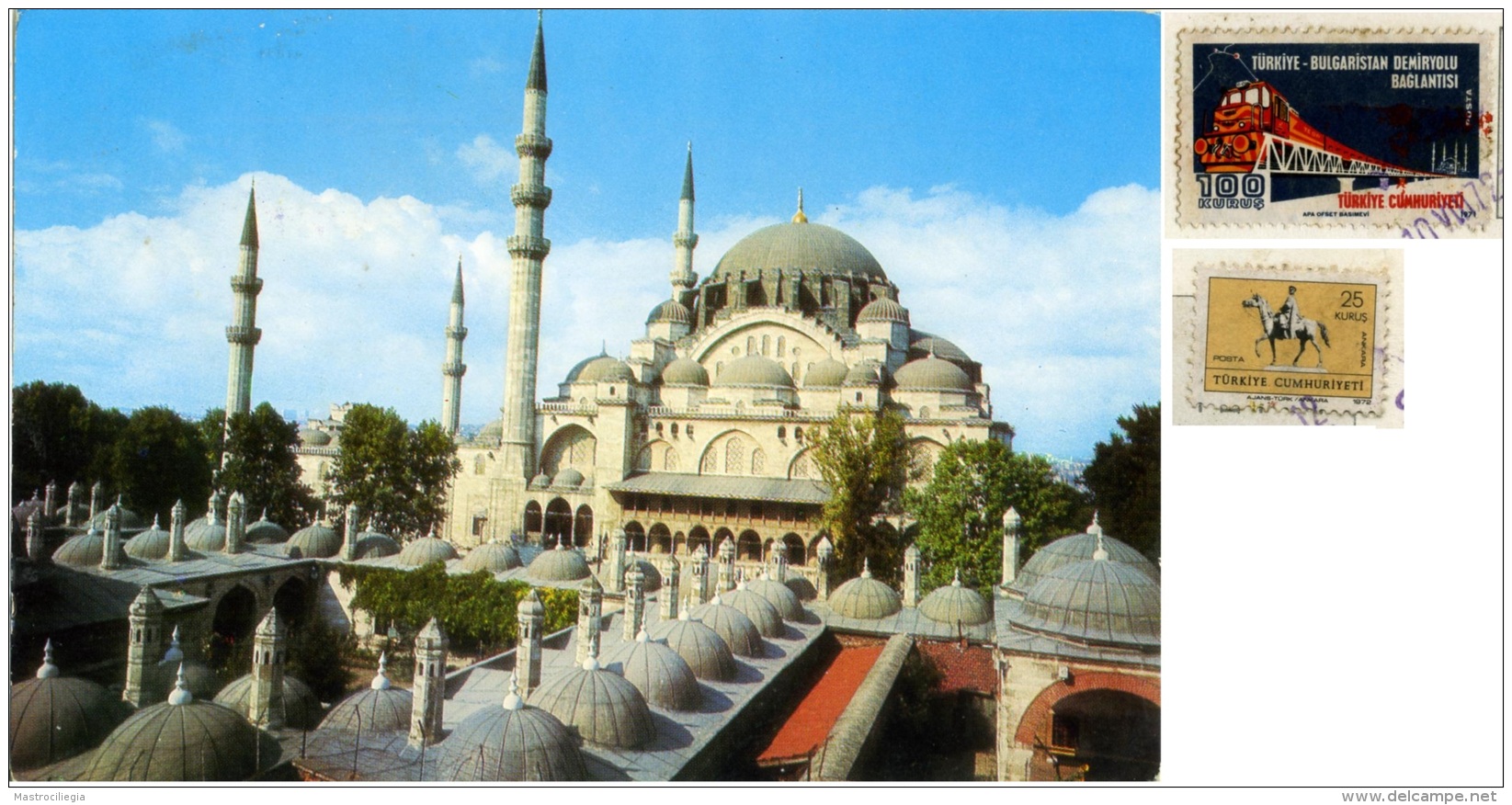 TURKYE  TURKIYE  TURCHIA  ISTANBUL  Suleymaniye Camii  Mosque Moschea  Nice Stamps Train Theme - Turchia