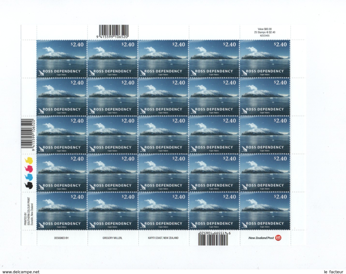 CF25 Ross Dependency Dépendance De Ross ( Nouvelle-Zélande) Full Sheet MNH Neuf** Cap Adare - Unused Stamps