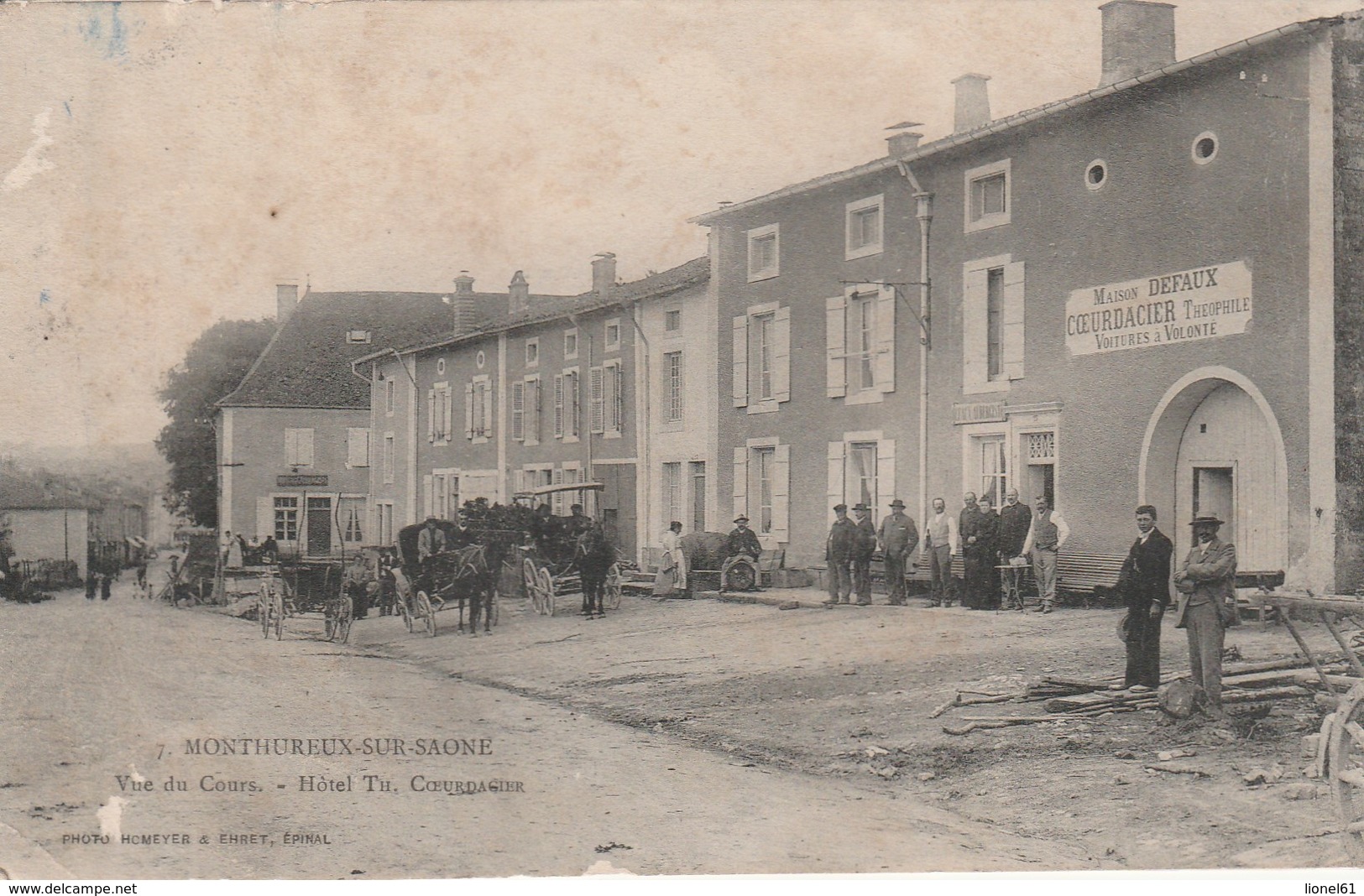 MONTHUREUX-SUR-SAONE : (88) Vue Du Cours. Hôtel Th. COEURDACIER - Monthureux Sur Saone