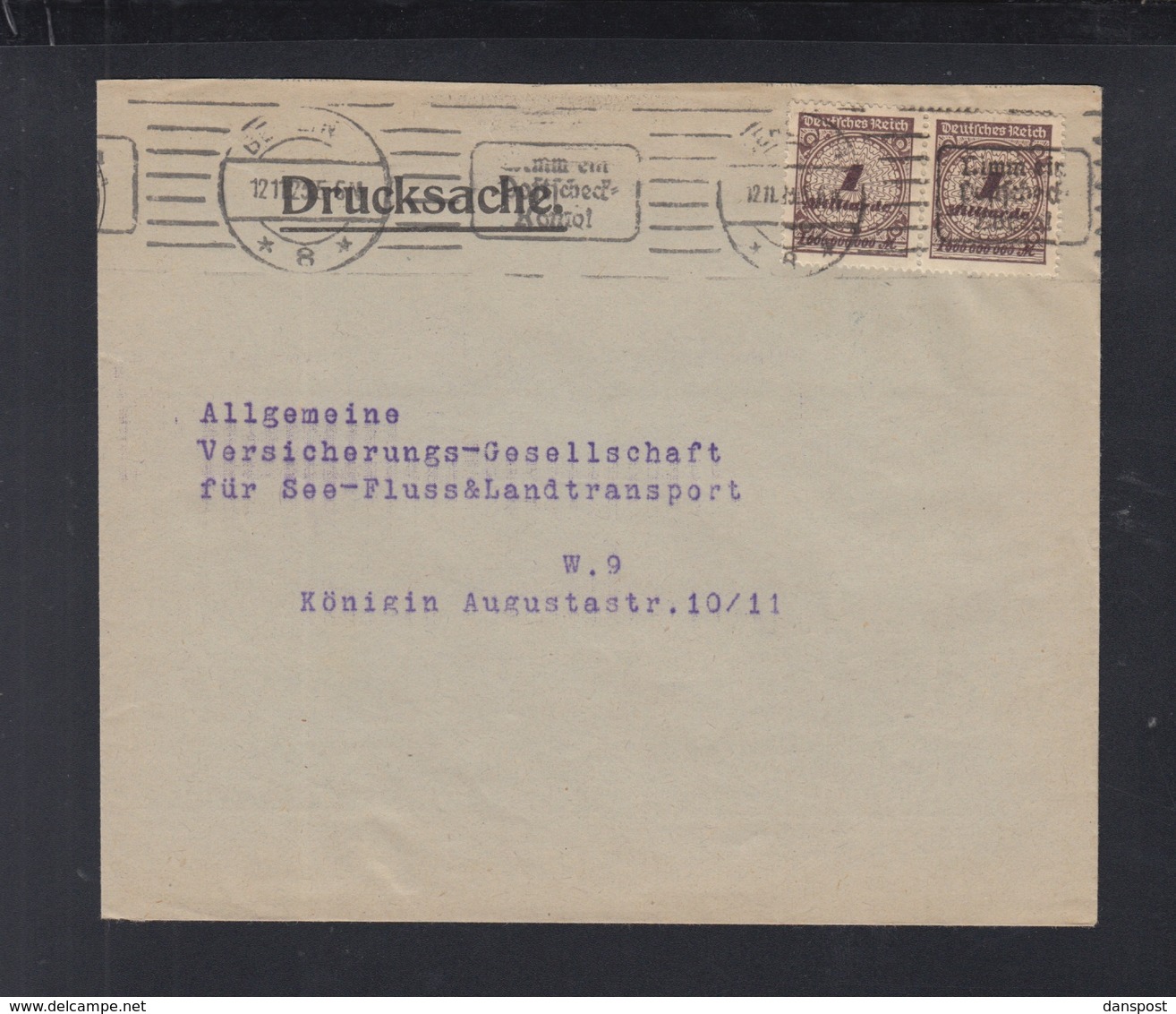 Dt Reich Drucksache Berlin MeF 1923 - Briefe U. Dokumente