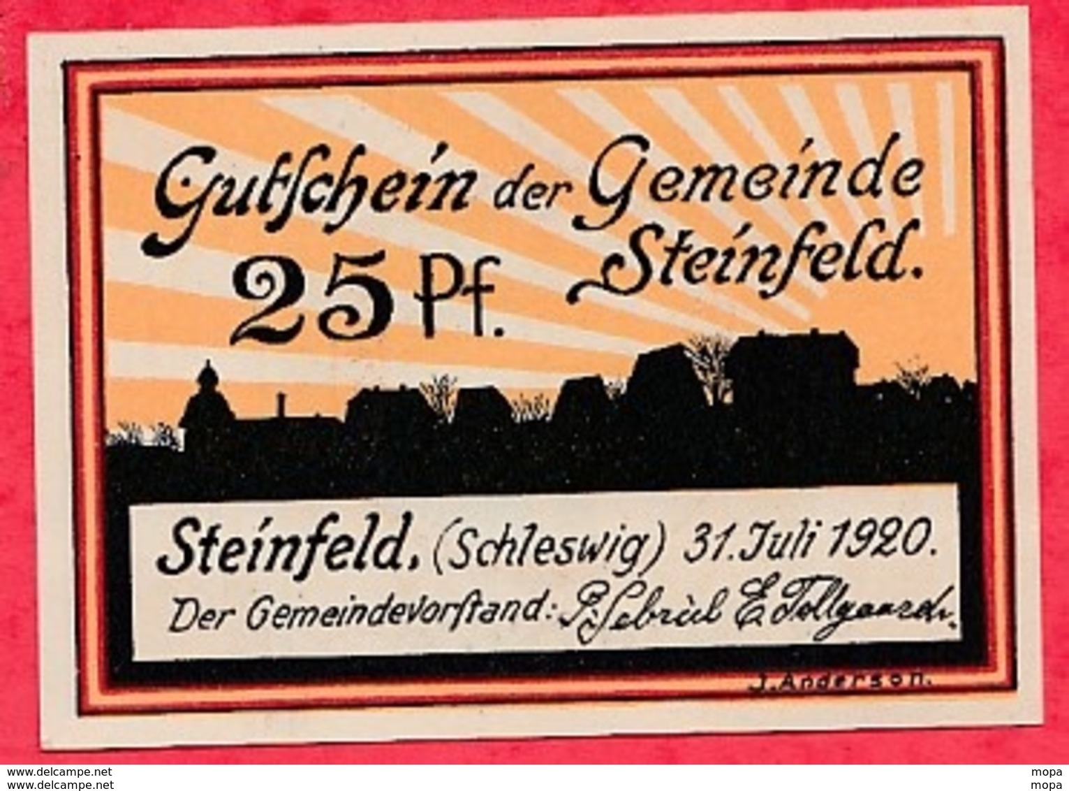 Allemagne 1 Notgeld  25 Pfenning Steinfeld état  Lot N °1803 - Collezioni